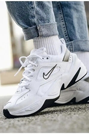  Nike M2K Tekno Leather Sneaker Gerçek Deri Beyaz Kadın Spor Ayakkabısı 