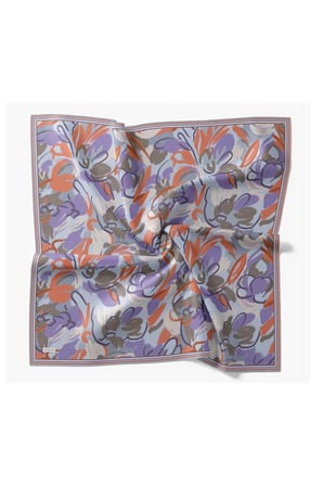 Soft Eşarp Painterly Floral Gök Mavi