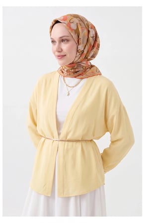Soft Eşarp Painterly Floral Koyu Hardal