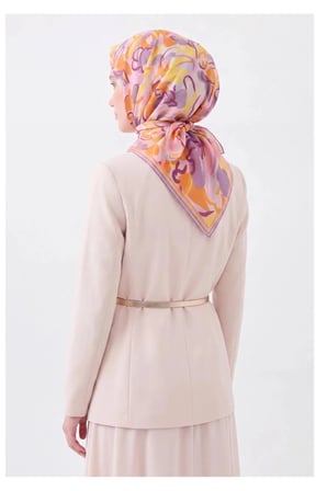 Soft Eşarp Painterly Floral Lila