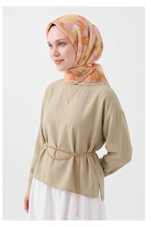 Soft Eşarp Painterly Floral Açık Sarı