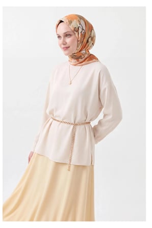 Soft Eşarp Painterly Floral Yeşil Bej