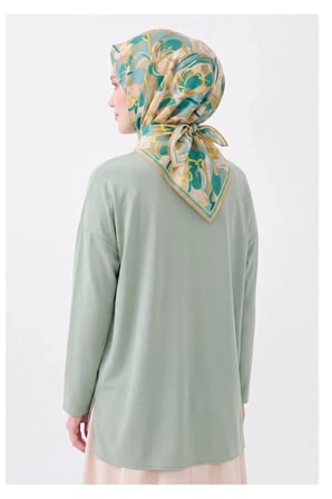 Soft Eşarp Painterly Floral Yeşil