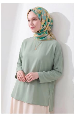 Soft Eşarp Painterly Floral Yeşil