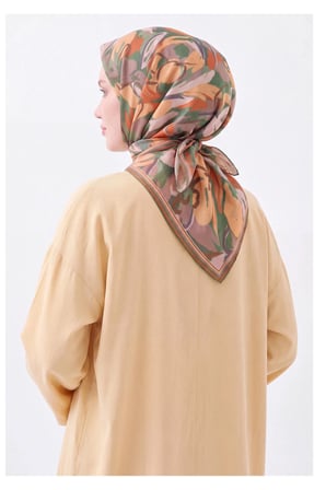 Soft Eşarp Painterly Floral Yeşil