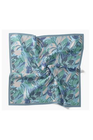 Soft Eşarp Painterly Floral Gök Mavi