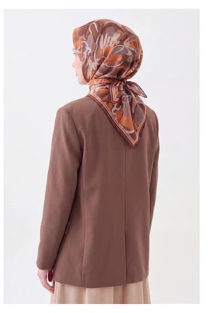 Soft Eşarp Painterly Floral Kahverengi