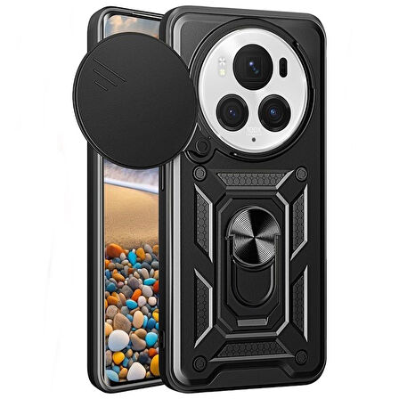 Gpack Honor Magic 6 Pro Kılıf Pars Sürgülü Vega Yüzüklü Sert Silikon