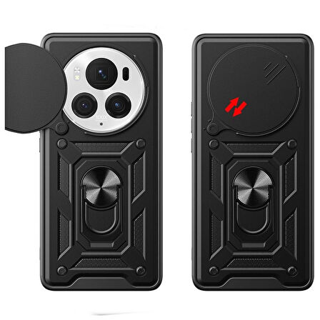 Gpack Honor Magic 6 Pro Kılıf Pars Sürgülü Vega Yüzüklü Sert Silikon