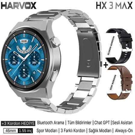 Harvox HX-3 Max 46mm 3 kordonlu (2025 yeni model)