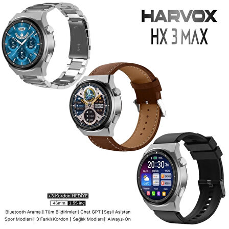 Harvox HX-3 Max 46mm 3 kordonlu (2025 yeni model)