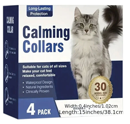 Calming Collars Cat Sakinleştirici Kedi Boyun Tasması 4'lü Paket