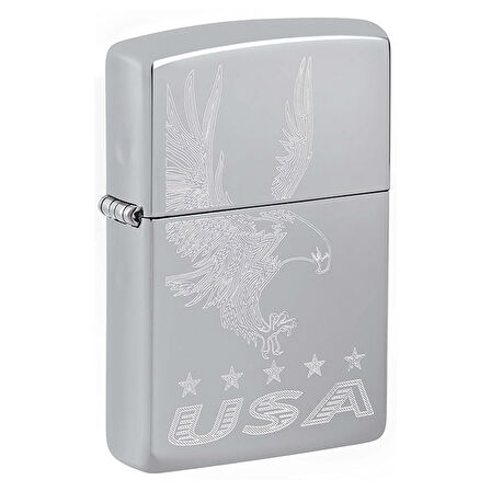 Zippo Engraved Eagle and USA Çakmak - 49007-00062-MODEL19