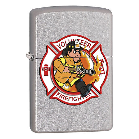 Zippo Volunteer Fire Dept Reg Satin Chrome Çakmak - 49007-00062-MODEL21
