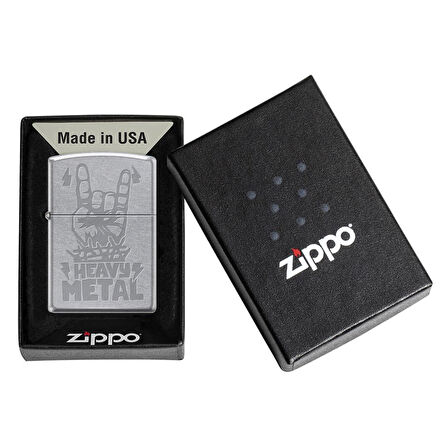 Zippo Heavy Metal Fingers Brushed Chrome Çakmak - 49007-00071-MODEL11