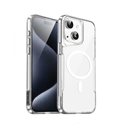 Gpack Apple iPhone 15 Plus Kılıf Magsafe Renkli Şeffaf Sert Mika T-Max ALP