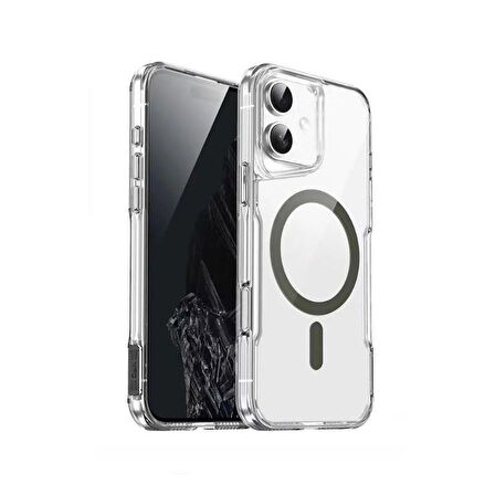 Gpack Apple iPhone 16 Kılıf Magsafe Renkli Şeffaf Sert Mika T-Max ALP