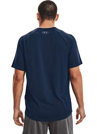 Under Armour O Yaka Düz Lacivert - Gri Erkek T-Shirt 1326413-UA Tech 2.0 SS Tee