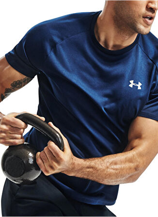 Under Armour O Yaka Düz Lacivert - Gri Erkek T-Shirt 1326413-UA Tech 2.0 SS Tee