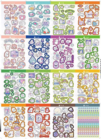 Sevimli Tavşan Temalı Sticker Kitapçığı (GGK-PM001)