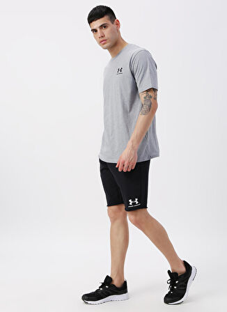 Under Armour O Yaka Düz Gri Erkek T-Shirt 1326799-036-S-STYLE LEFT CHEST SS