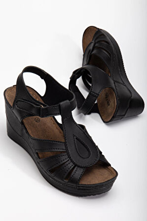 Uway Ortopedik Yüksek Topuk Kadın Sandalet Terlik