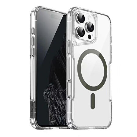Gpack Apple iPhone 16 Pro Max Kılıf Magsafe Renkli Şeffaf Sert Mika T-Max ALP
