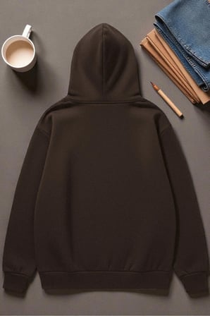 Unisex Renkli Kurdele Baskılı kapüşonlu Sweatshirt
