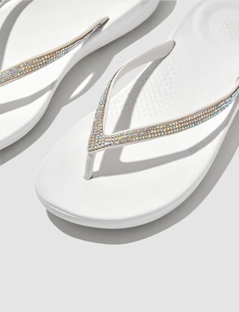 FitFLop FitFlop IQUSHION SPARKLE R08 Beyaz Kadın Parmak Arası Terlik