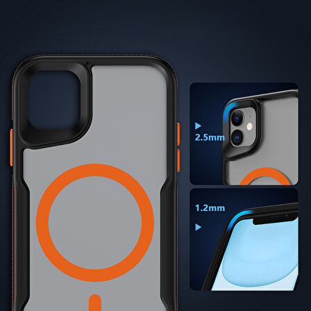 Gpack Apple iPhone 12 Kılıf Magsafeli Airbag Şeritli Renkli Kenar Lamer Kapak