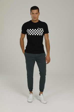 22540-MEN TSHIRT BLACK WH Beyaz Erkek Kısa Kol T-Shirt