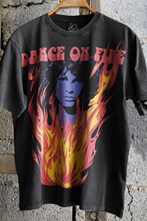 The Doors ''dance On Fire'' Kadın Oversize Vintage Rock T-shirt