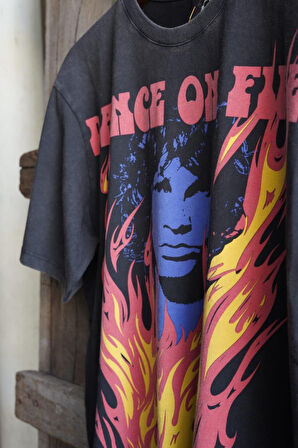The Doors ''dance On Fire'' Kadın Oversize Vintage Rock T-shirt