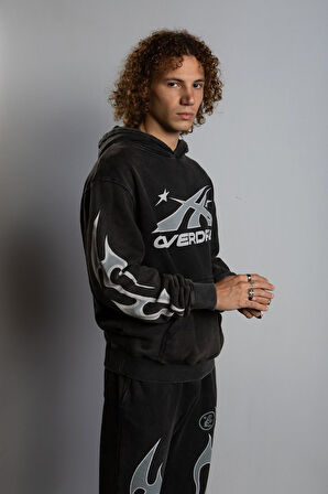 Overdrive Yıkamalı Kalın Sweatshirt