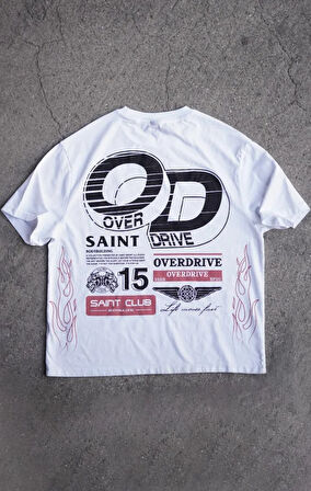Overdrive Kısa Kollu Beyaz Unisex T-shirt