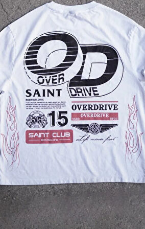 Overdrive Kısa Kollu Beyaz Unisex T-shirt
