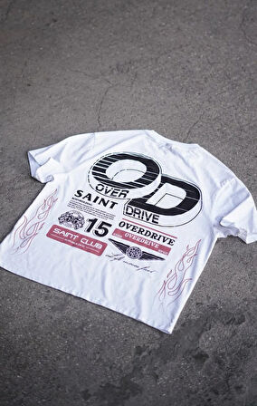 Overdrive Kısa Kollu Beyaz Unisex T-shirt