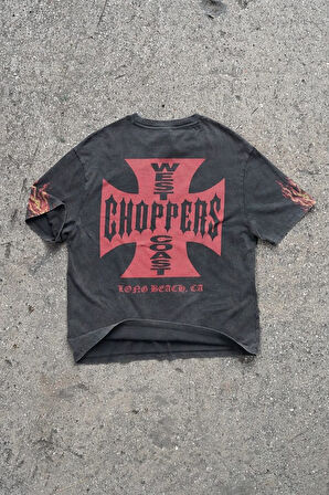 West Coast Choppers  '' Hot Road'' Oversize Yıkamalı T-shirt