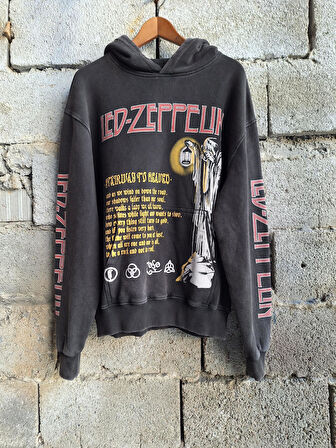 Led Zeppelin '' Stairway To Heaven '' Yıkamalı Sweatshirt Hoodie