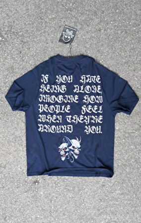 Dropdead Lacivert Oversize Unisex T-shirt