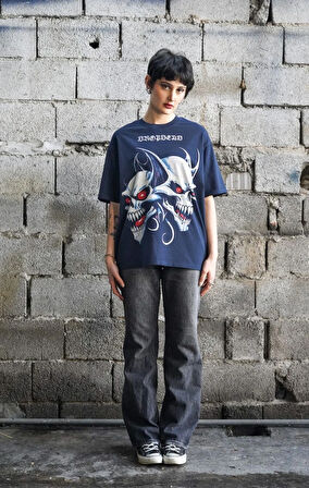 Dropdead Lacivert Oversize Unisex T-shirt