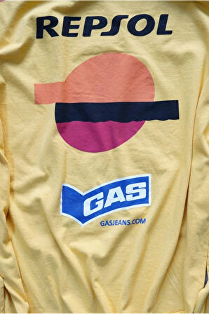 Overdrive Unisex Sarı Uzun Kollu Honda Repsol Racing Motorcu Tişörtü