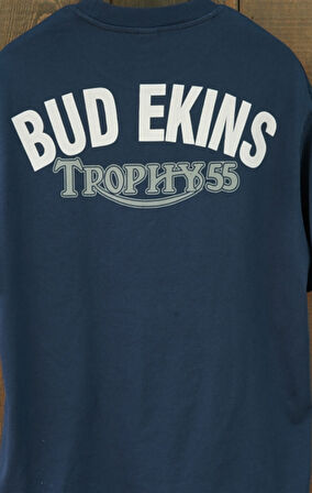 Triumph Bud Ekins Oversize Kısa Kollu Koyu Lacivert Tshirt
