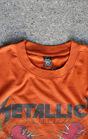 Metallica Damage Tour 1986 Oversize Unisex Turuncu T-shirt