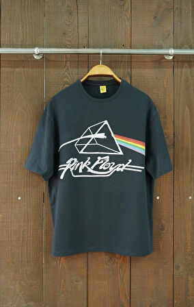 Pink Floyd Dark Side of the Moon Oversize Kısa Kollu Siyah Tişört