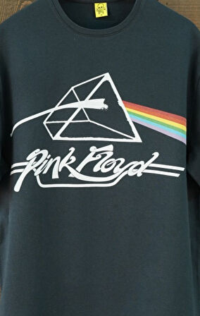 Pink Floyd Dark Side of the Moon Oversize Kısa Kollu Siyah Tişört