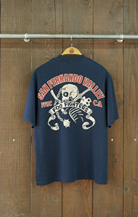 Foo Fighters San Fernando Oversize Kısa Kollu Koyu Lacivert Tshirt