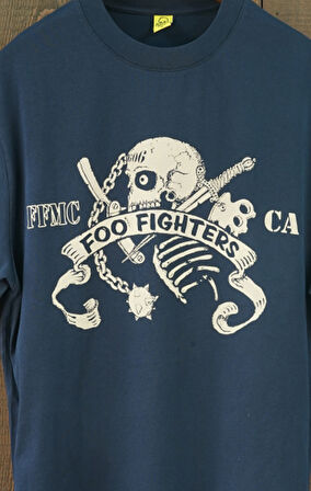 Foo Fighters San Fernando Oversize Kısa Kollu Koyu Lacivert Tshirt