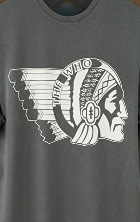 The Who Retro Rock Band Kısa Kol Gri Oversize Tshirt