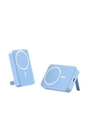 Mavi renk Magsafe Kablosuz Powerbank Battery Xiaomi-İphone-samsung uyumlu(15W + 20W PD 10000 MAh)